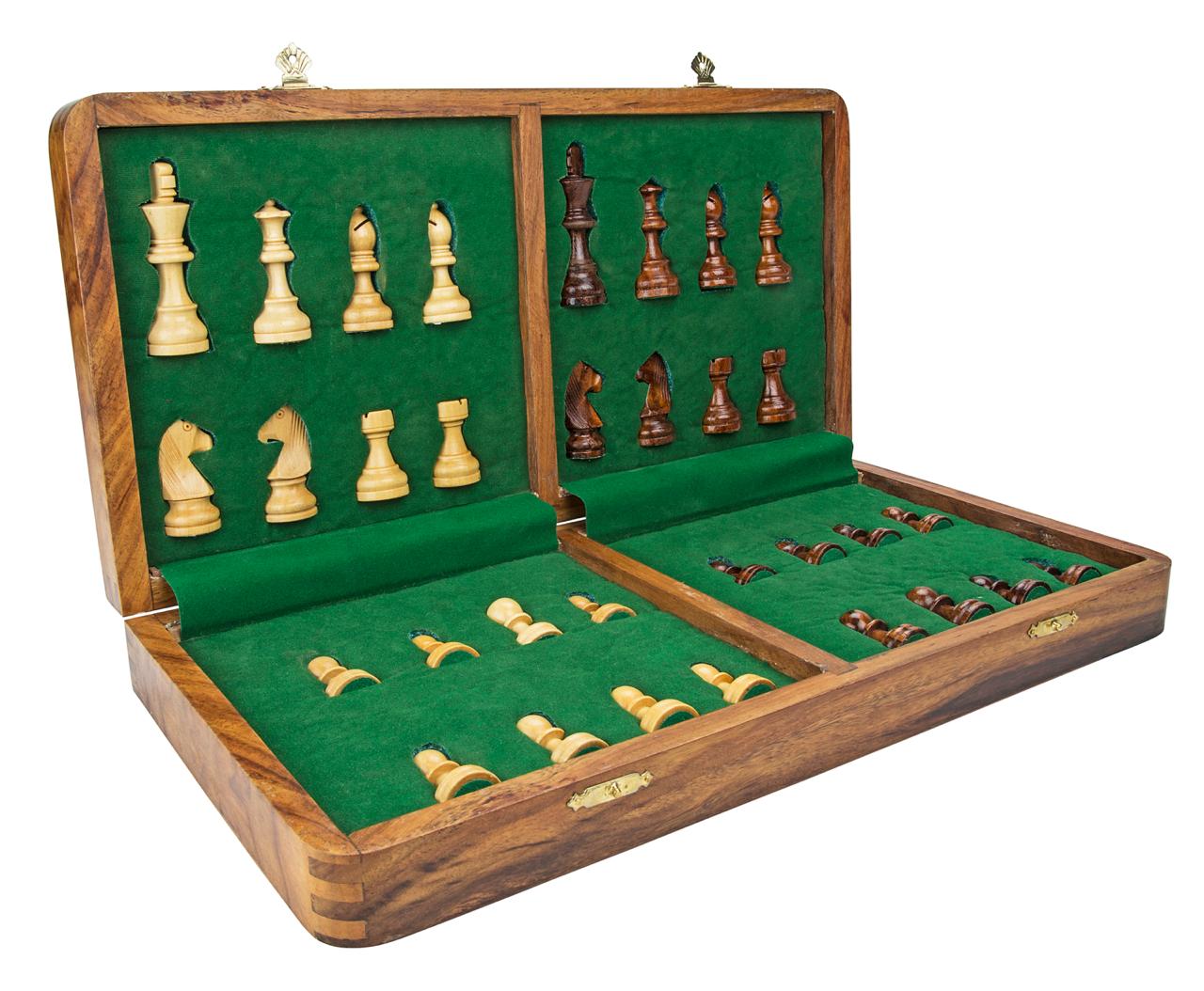 Magnetic folding Wooden Chess set