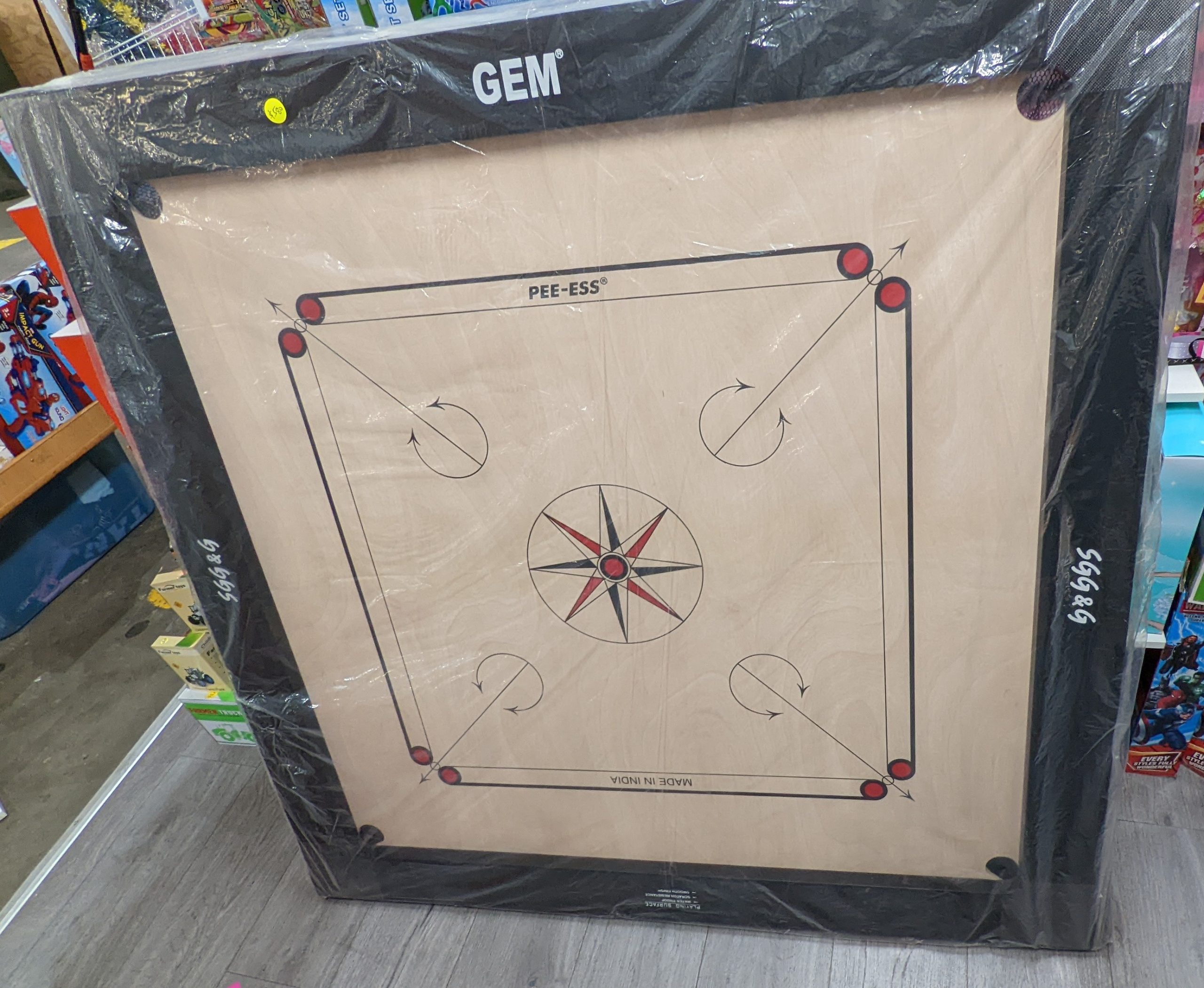 125x125 cm High Quality Carrom Board - Black painted borders